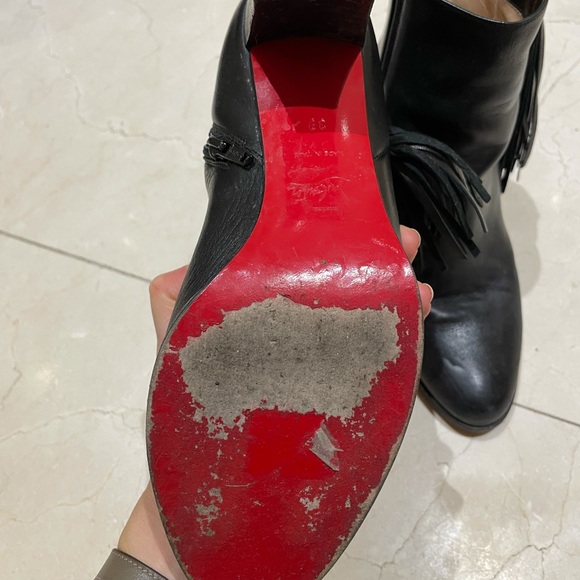 -SOLD!!!! Christian Louboutin black booties with fringe - Picture 3 of 4